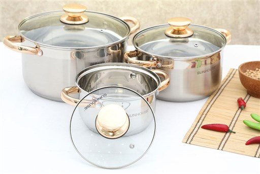 Bộ nồi inox 5 đáy SUNHOUSE