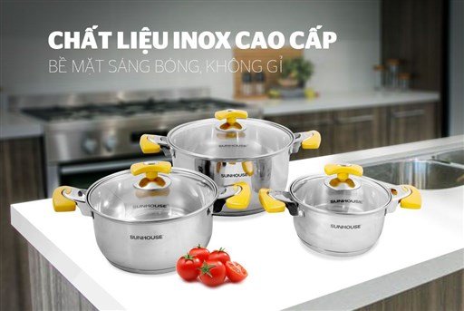 Bộ nồi inox 5 đáy SUNHOUSE