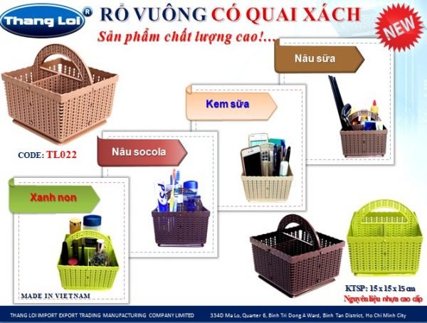 Rổ vuông có quai xách